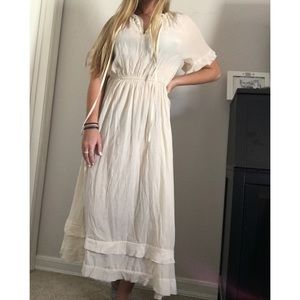 cream maxi dress